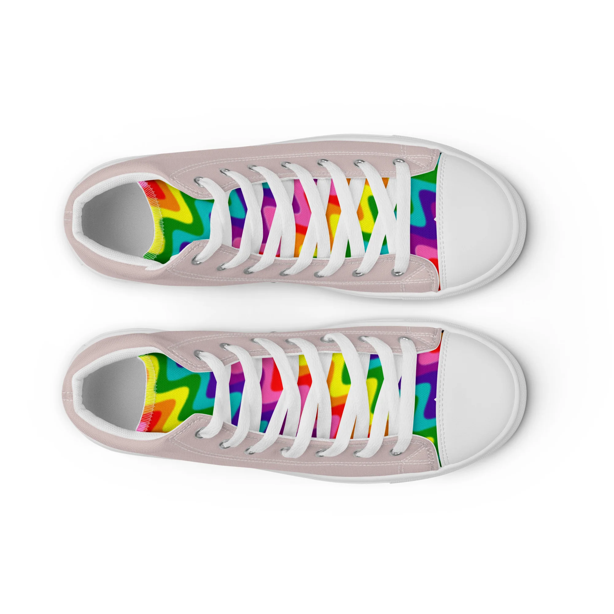 Stone Grey and Original Pride Flag High Top Trainers (female sizes) - Image 18