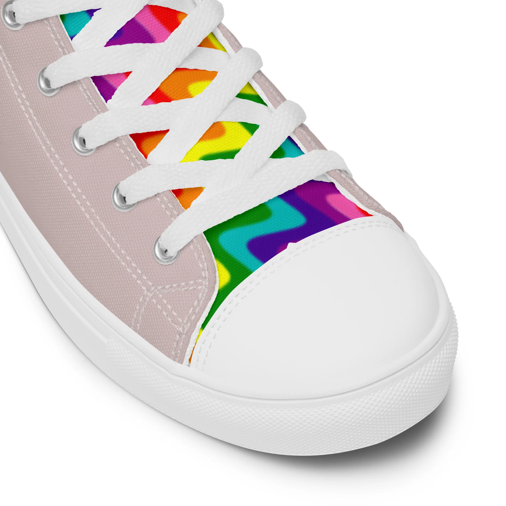 Stone Grey and Original Pride Flag High Top Trainers (male sizes) - Image 6