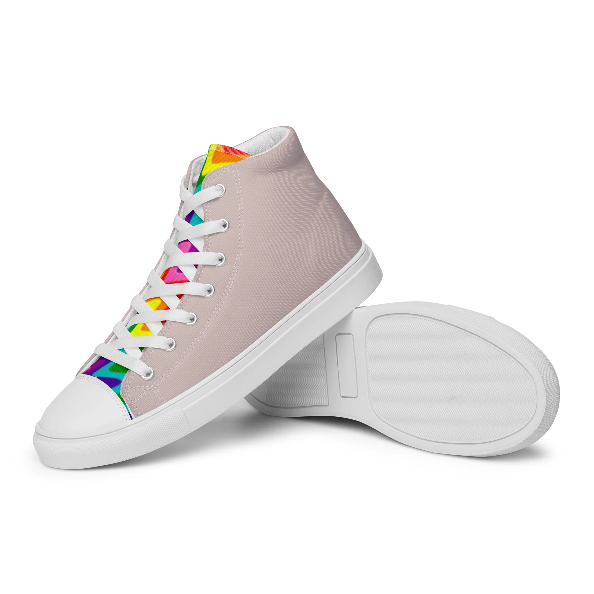 Stone Grey and Original Pride Flag High Top Trainers (male sizes) - Image 8