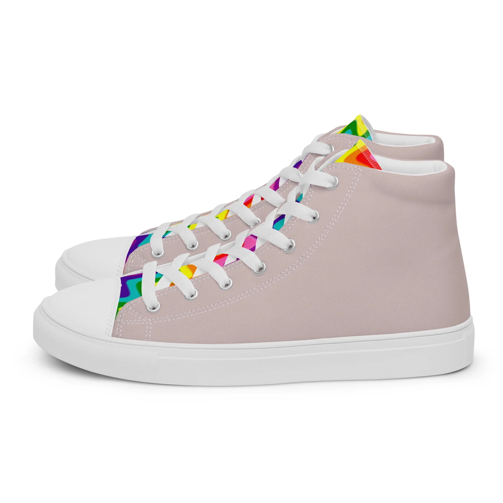 Stone Grey and Original Pride Flag High Top Trainers (male sizes) - Image 9