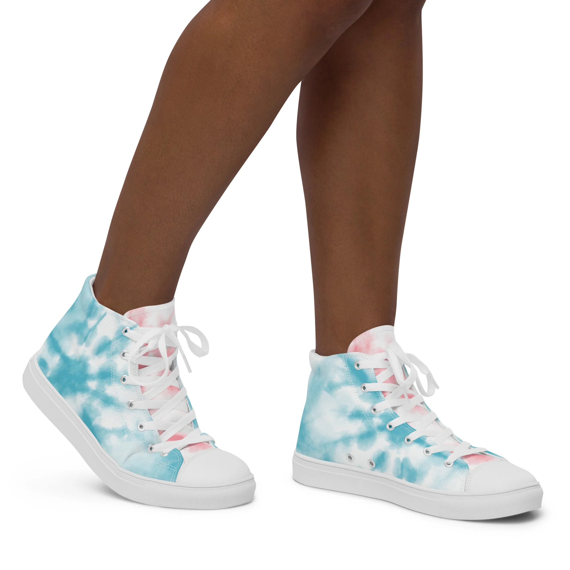 Tie Dyed Trans Pride High Top Trainers (female sizes) - Image 11