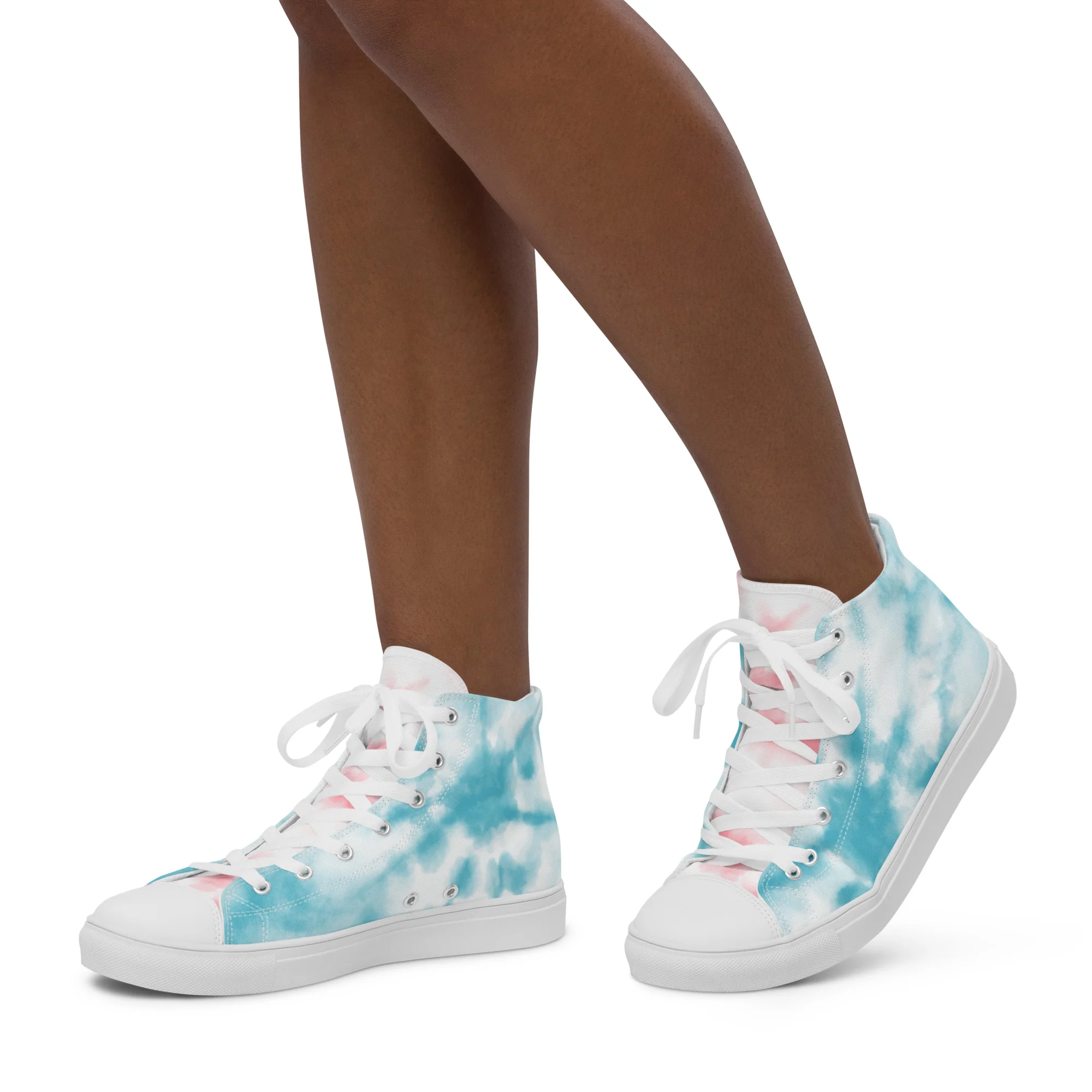 Tie Dyed Trans Pride High Top Trainers (female sizes) - Image 2