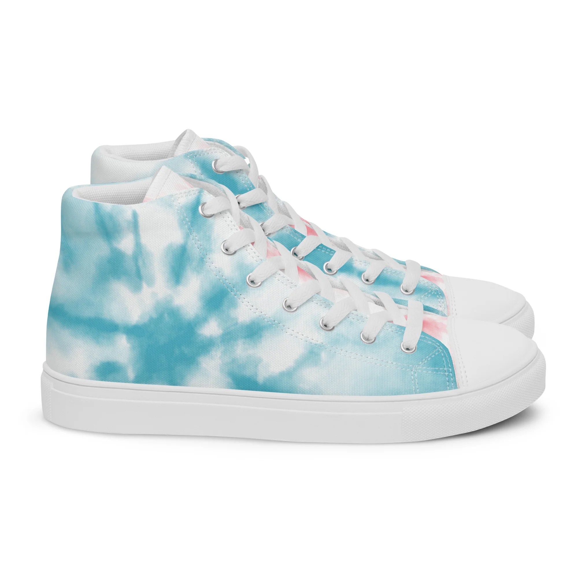 Tie Dyed Trans Pride High Top Trainers (male sizes) - Image 12