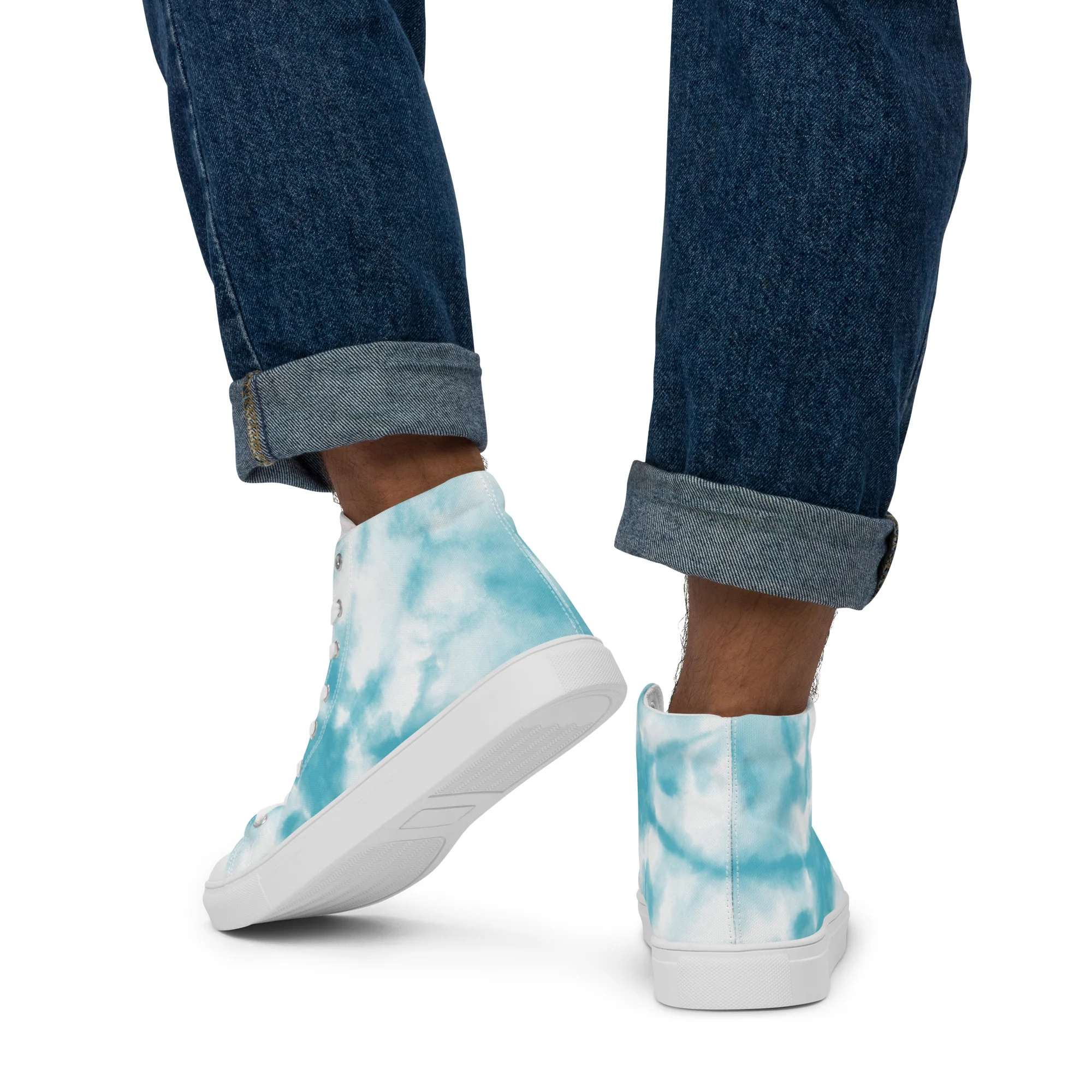 Tie Dyed Trans Pride High Top Trainers (male sizes) - Image 3