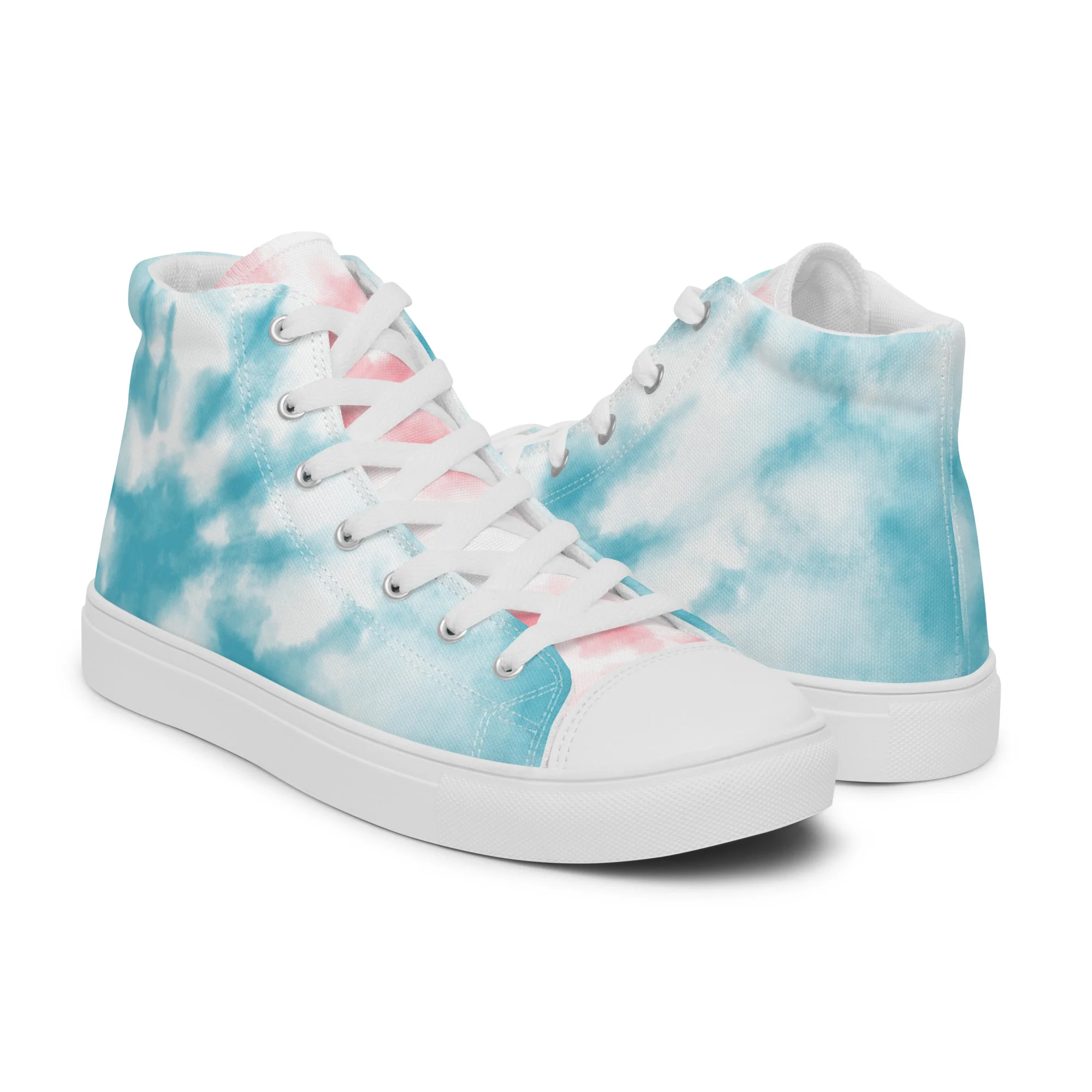 Tie Dyed Trans Pride High Top Trainers (male sizes) - Image 5