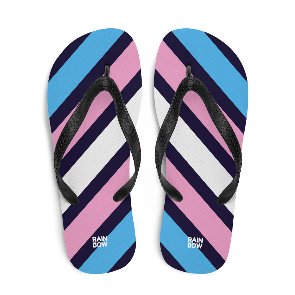 Trans Diagonal Stripe Flip-Flops - Image 3