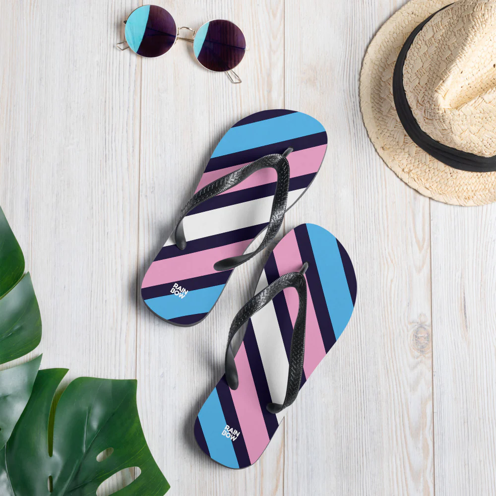 Trans Diagonal Stripe Flip-Flops - Image 4