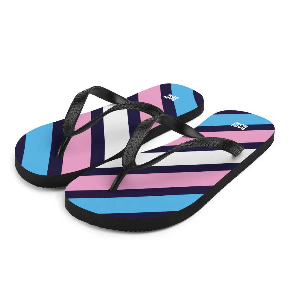 Trans Diagonal Stripe Flip-Flops - Image 5