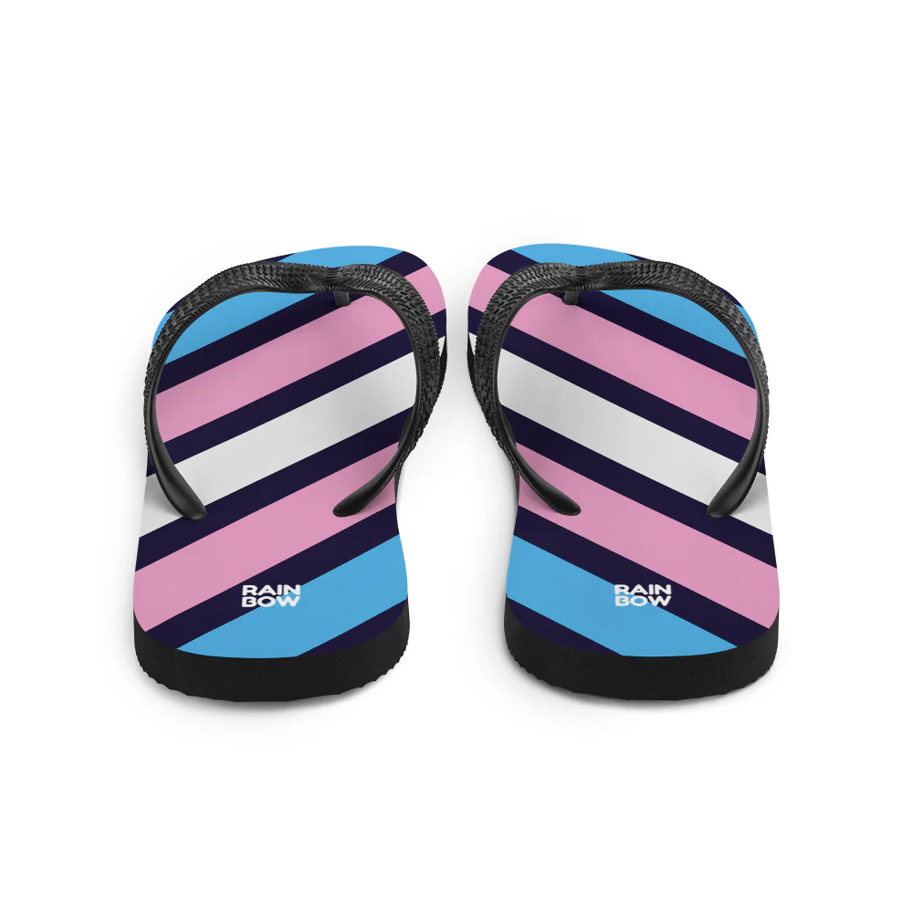 Trans Diagonal Stripe Flip-Flops - Image 6