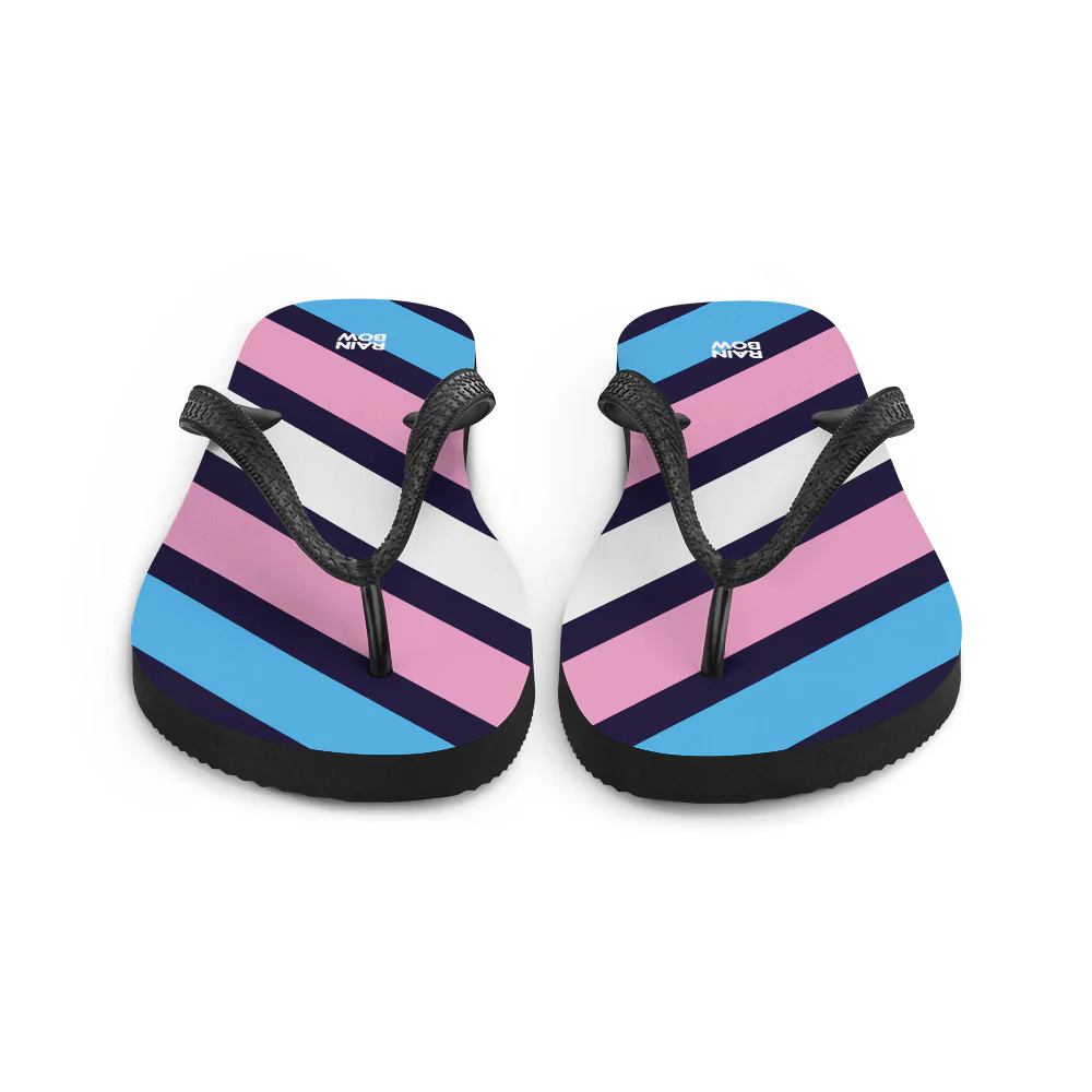 Trans Diagonal Stripe Flip-Flops - Image 7