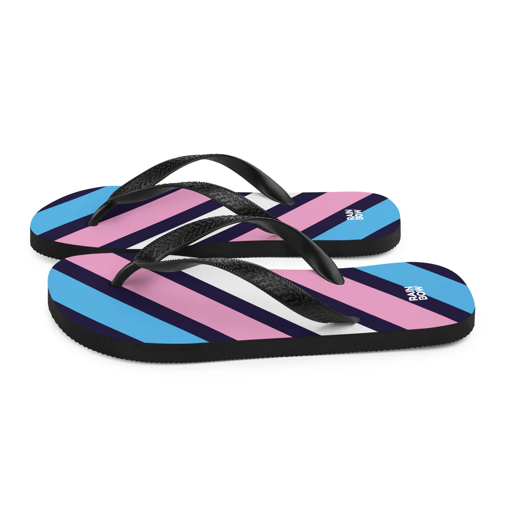 Trans Diagonal Stripe Flip-Flops - Image 8