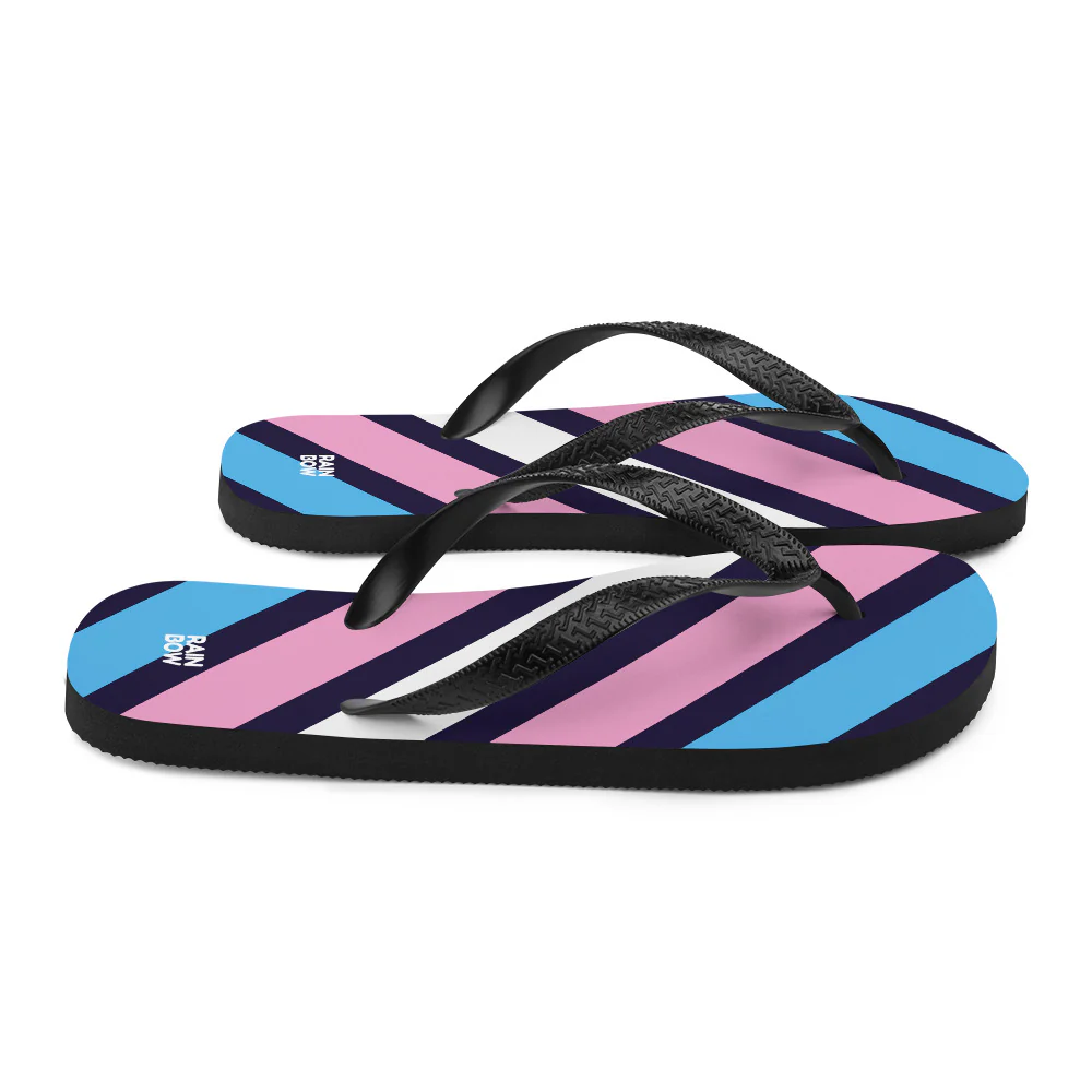 Trans Diagonal Stripe Flip-Flops - Image 9