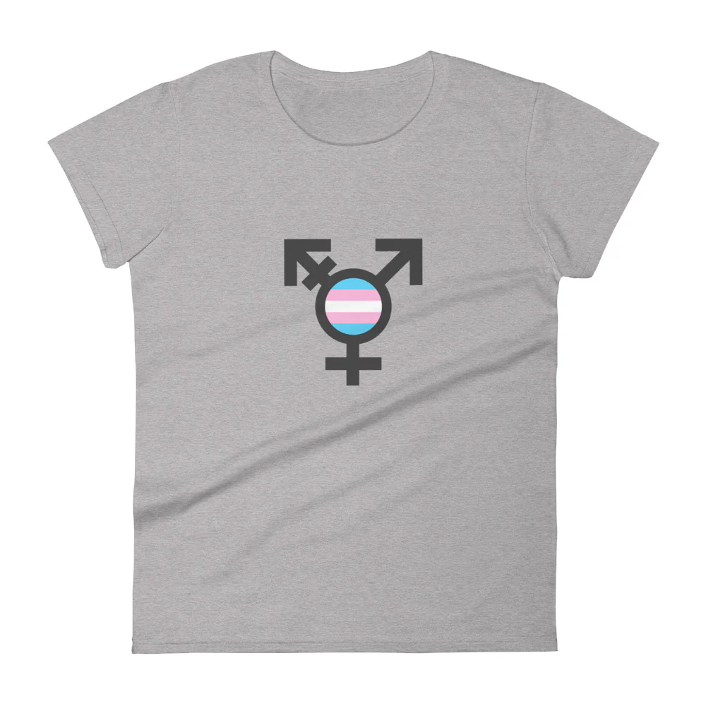Trans Flag and Symbol Fitted T-Shirt - Image 3