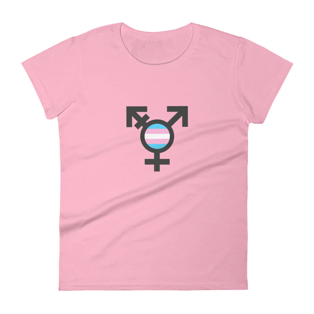 Trans Flag and Symbol Fitted T-Shirt - Image 4