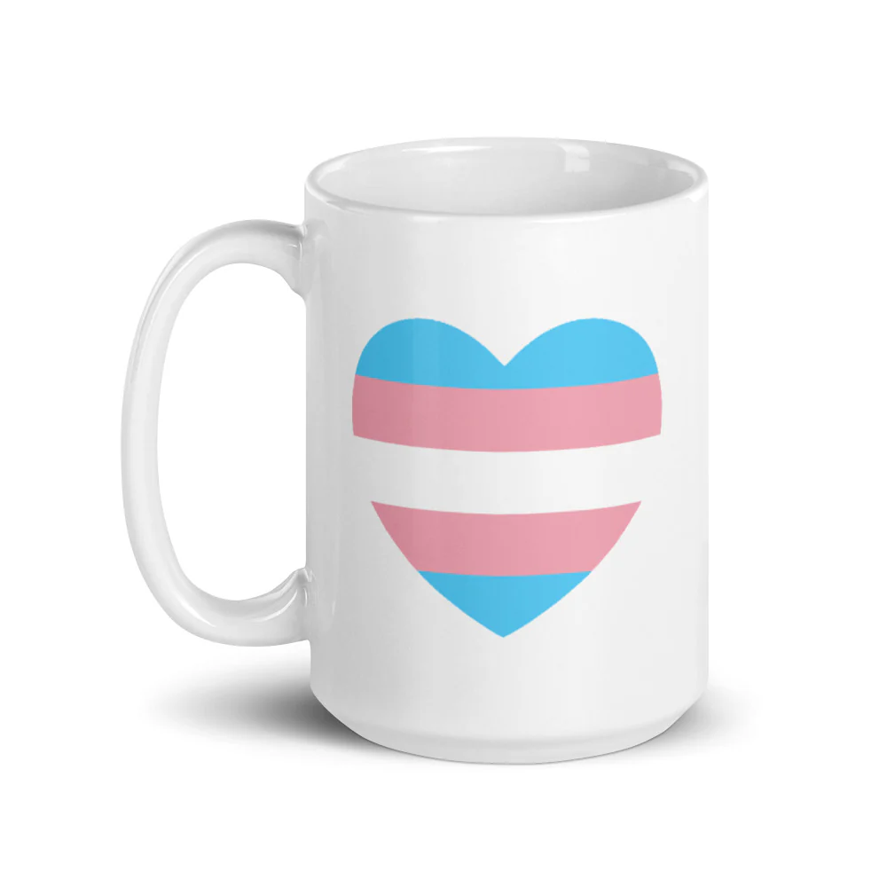 Trans Flag Heart Mug - Image 5
