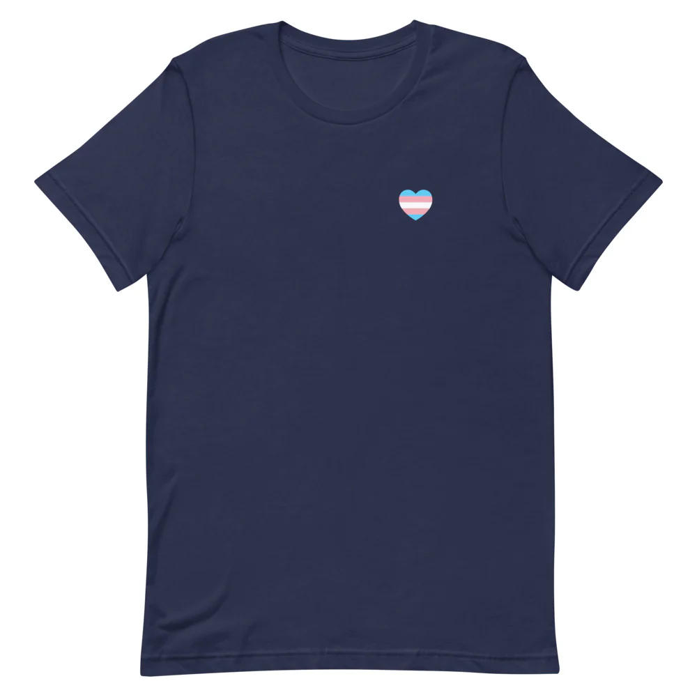 Trans Small Heart Flag T-Shirt - Image 3
