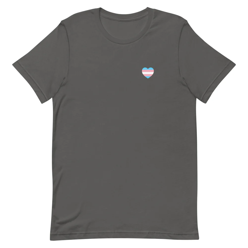 Trans Small Heart Flag T-Shirt - Image 4