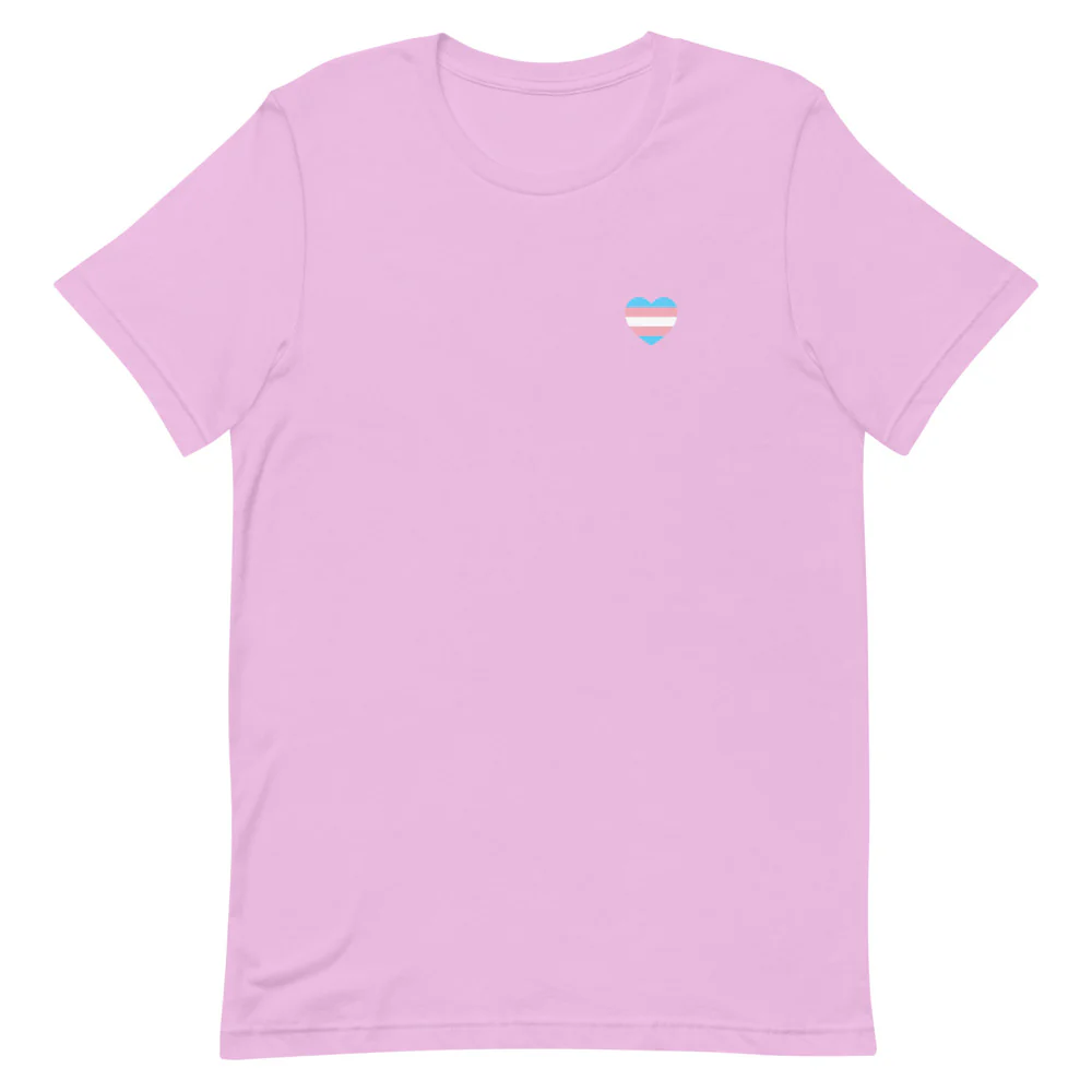Trans Small Heart Flag T-Shirt - Image 5