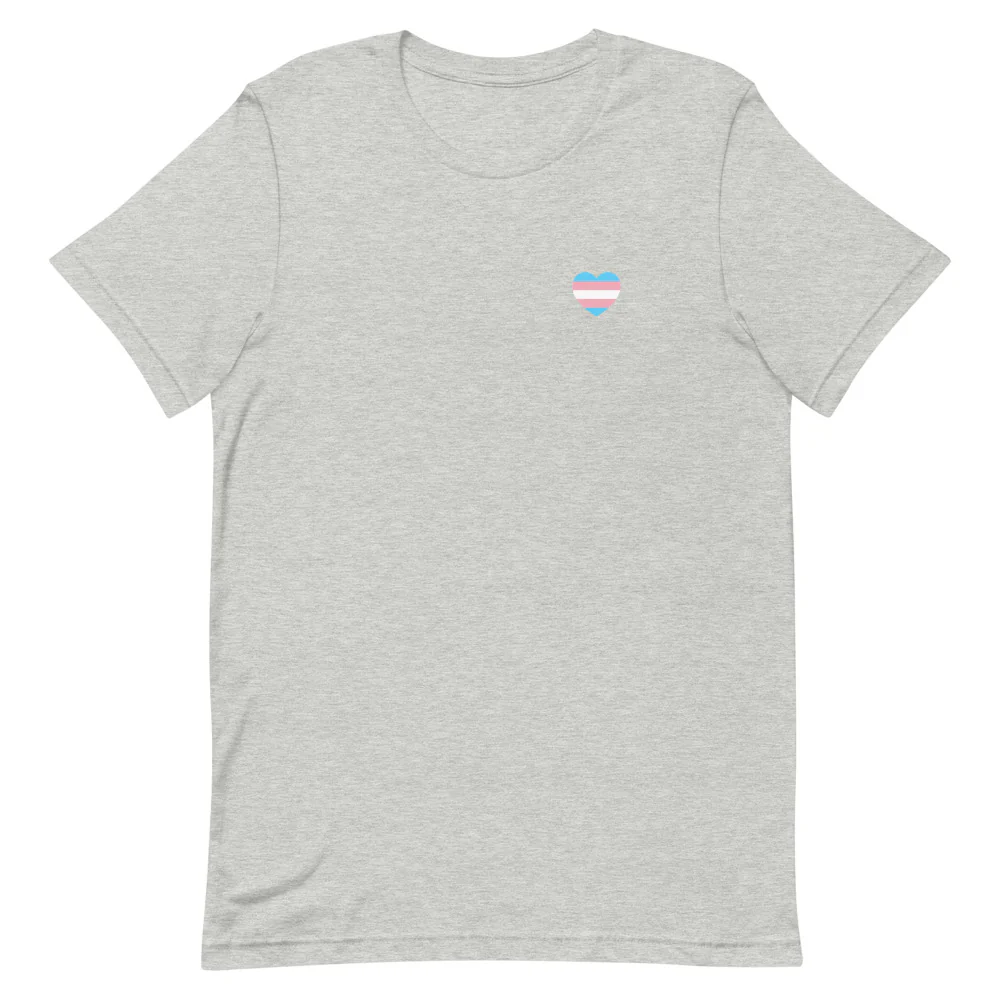 Trans Small Heart Flag T-Shirt - Image 6