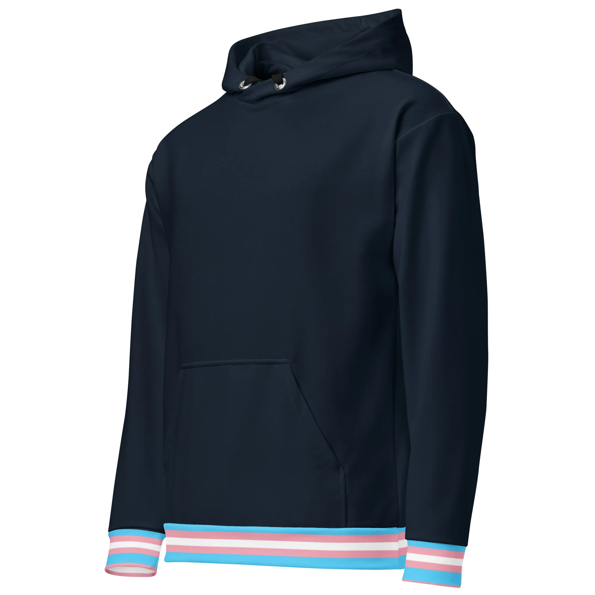 Dark Blue Trans Flag Trim Hoodie - Image 7