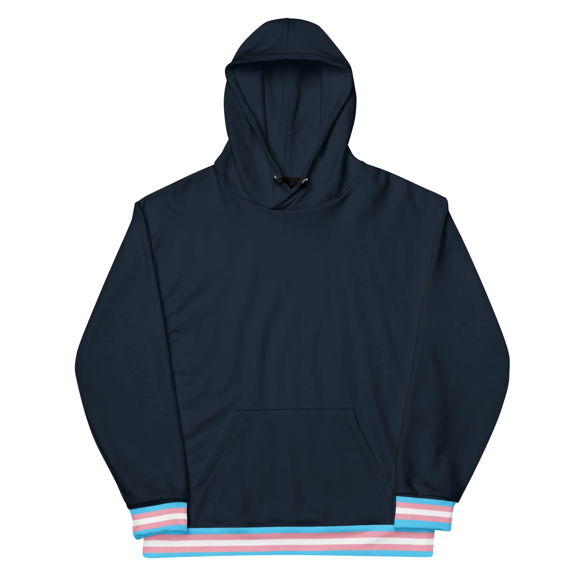 Dark Blue Trans Flag Trim Hoodie - Image 8