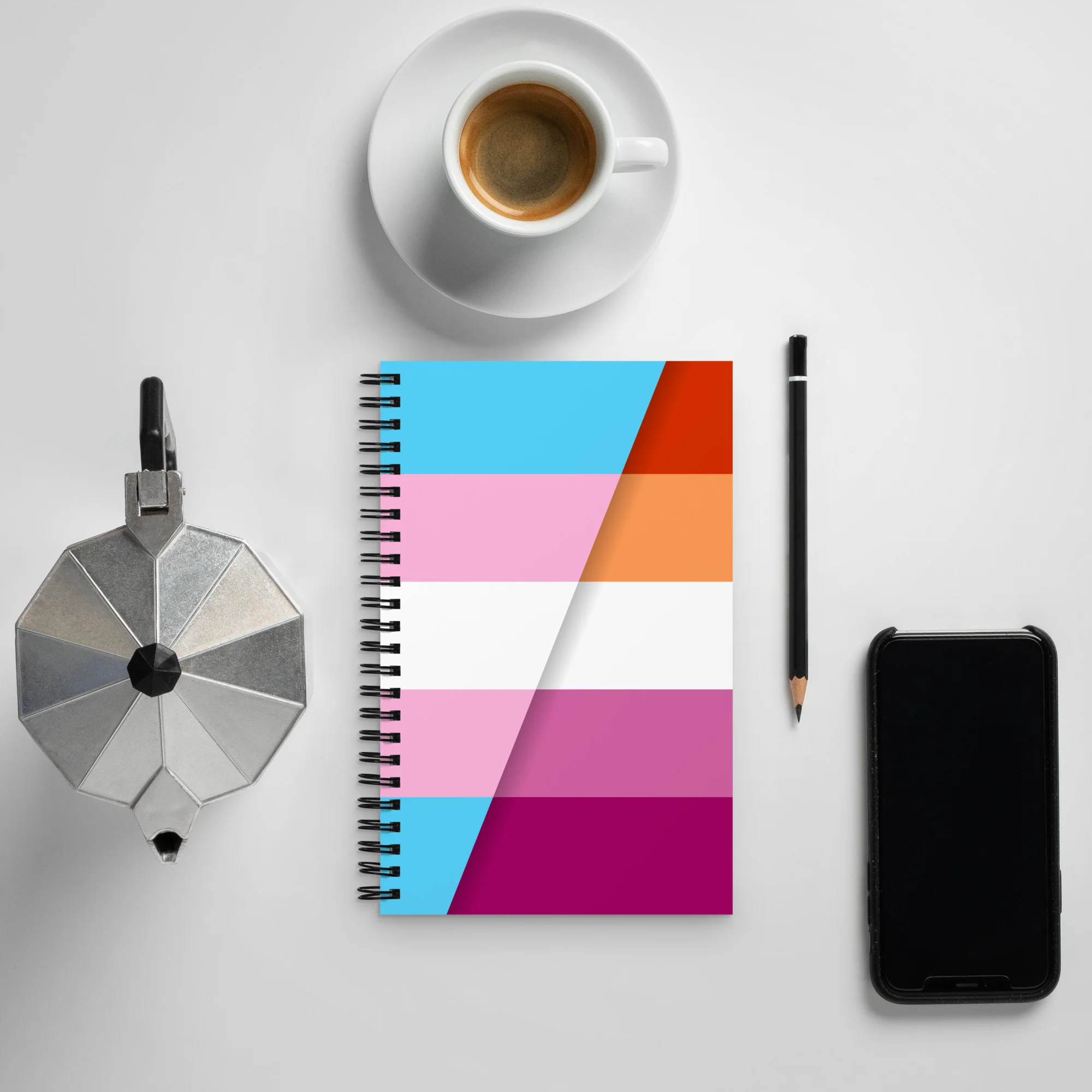 Trans Lesbian Pride Flags Spiral Notebook - Image 6