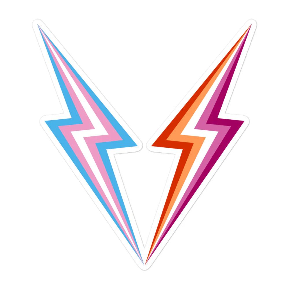 Trans Lesbian Pride Lightning Sticker