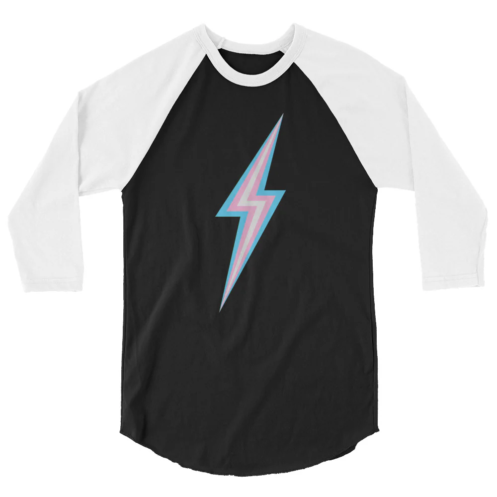 Trans Lightning  3/4 Sleeve Raglan Shirt - Image 4