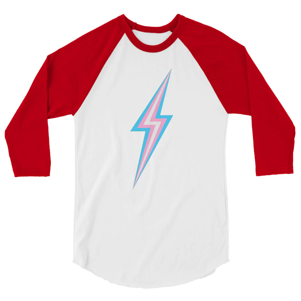 Trans Lightning  3/4 Sleeve Raglan Shirt - Image 5