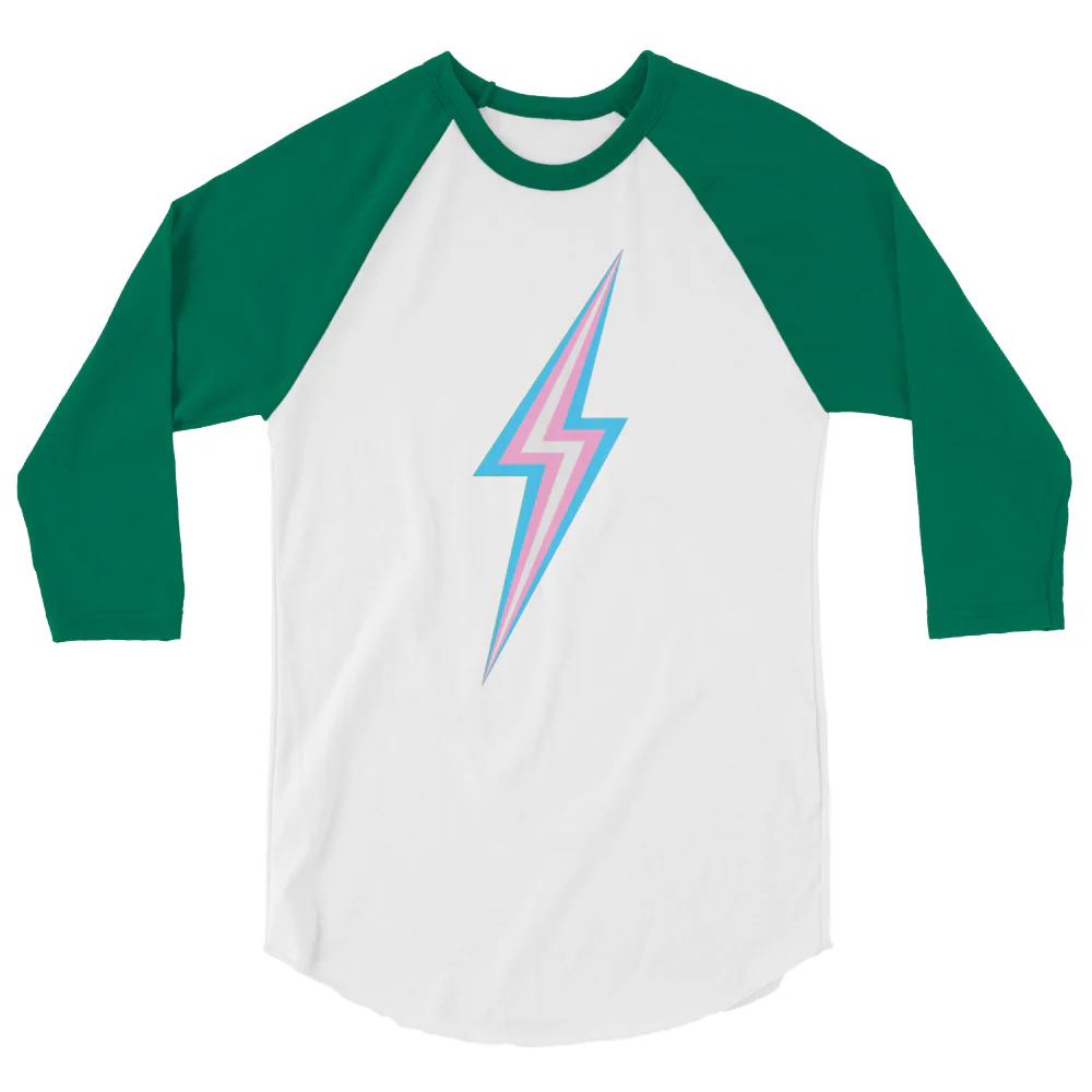 Trans Lightning  3/4 Sleeve Raglan Shirt - Image 7