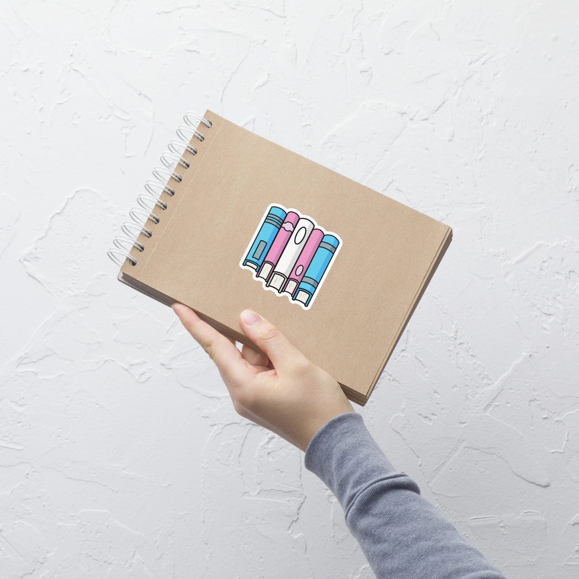 Trans Pride Flag Book Stack Sticker - Image 6