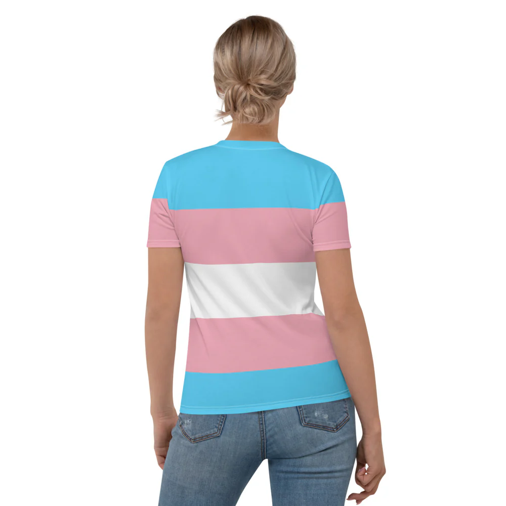 Trans Pride Flag Fitted T-shirt - Image 4