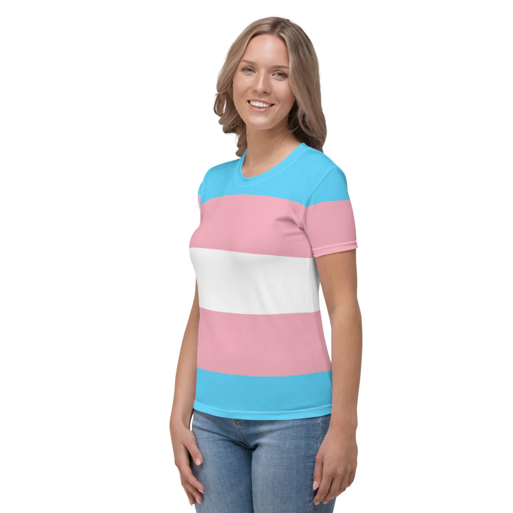 Trans Pride Flag Fitted T-shirt - Image 5
