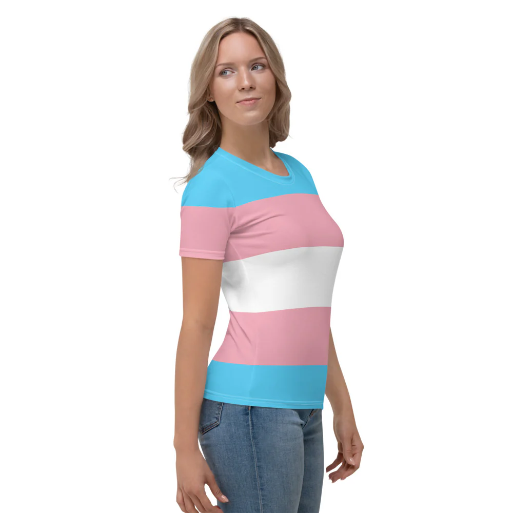 Trans Pride Flag Fitted T-shirt - Image 6