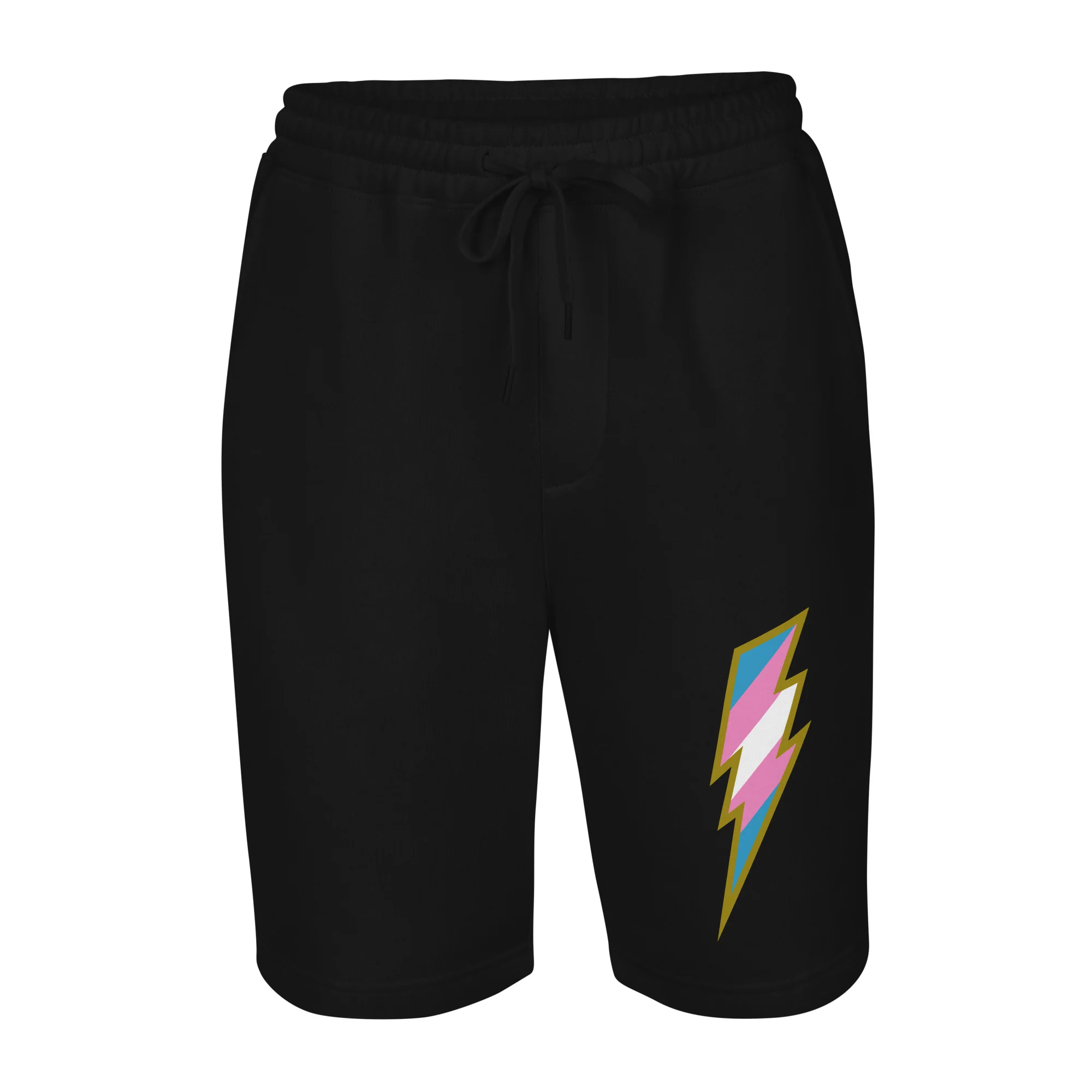 Trans Pride Flag Lightning Bolt Fleece Shorts - Image 6