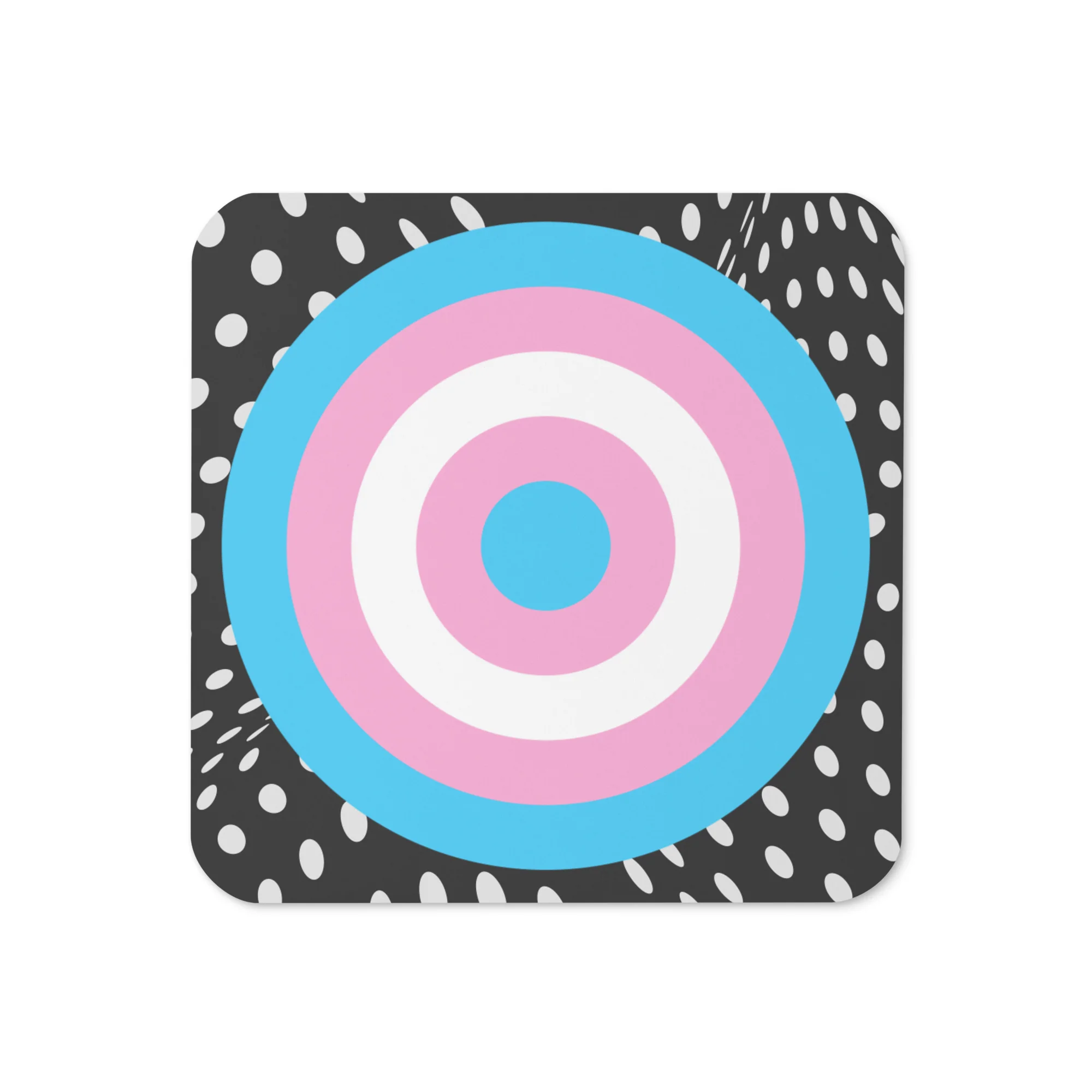 Trans Pride Flag Roundel on Spots Coaster