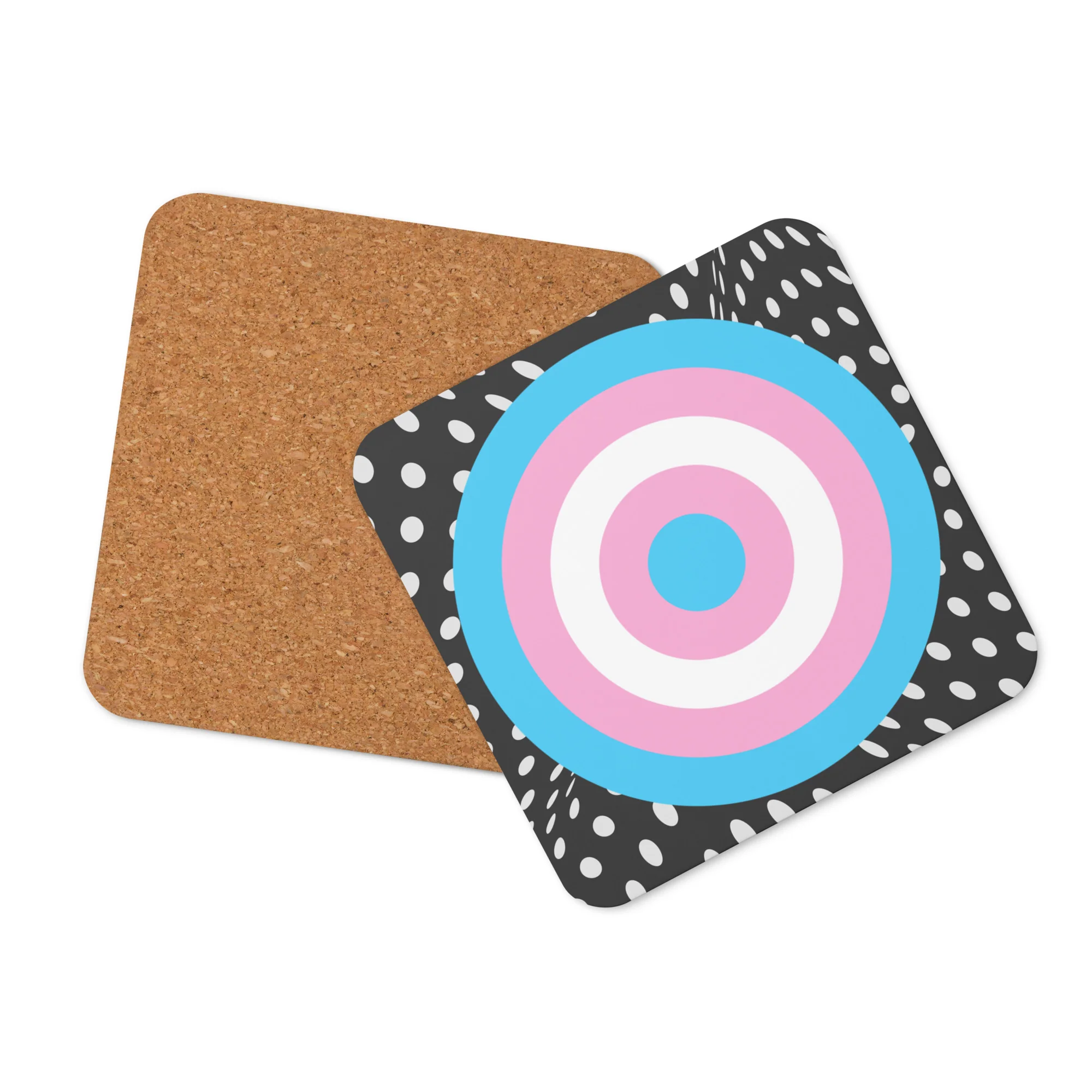 Trans Pride Flag Roundel on Spots Coaster - Image 3
