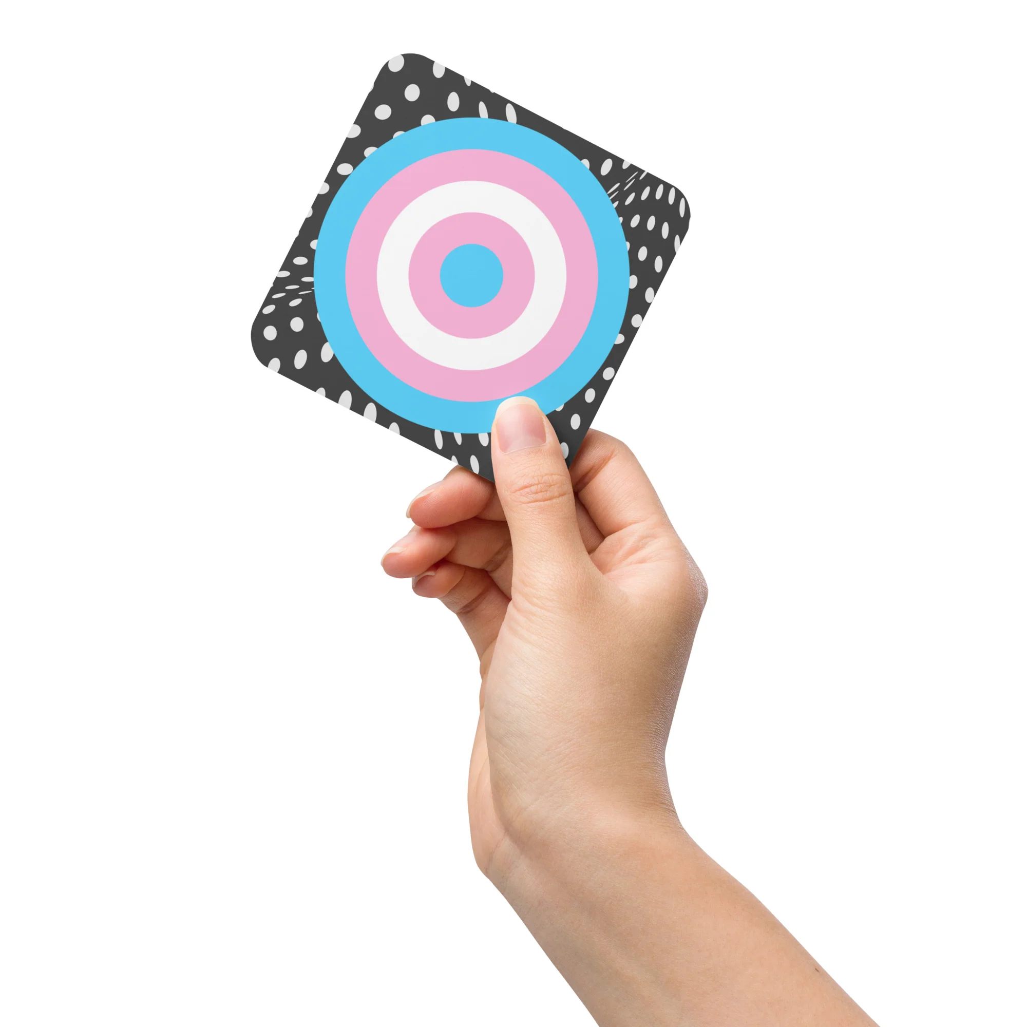 Trans Pride Flag Roundel on Spots Coaster - Image 4
