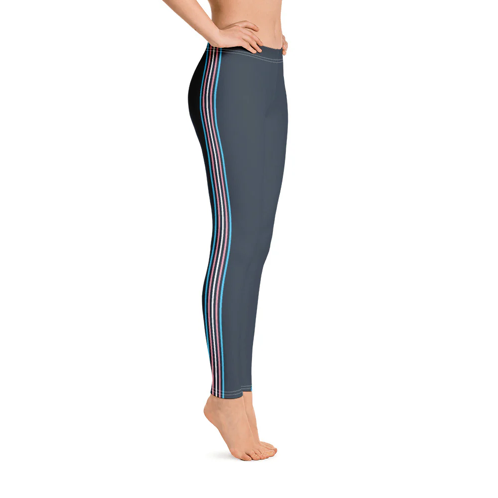 Trans Pride Flag Separated Stripes Leggings - Image 4