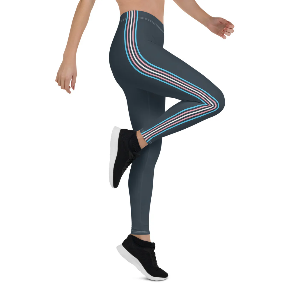 Trans Pride Flag Separated Stripes Leggings - Image 6