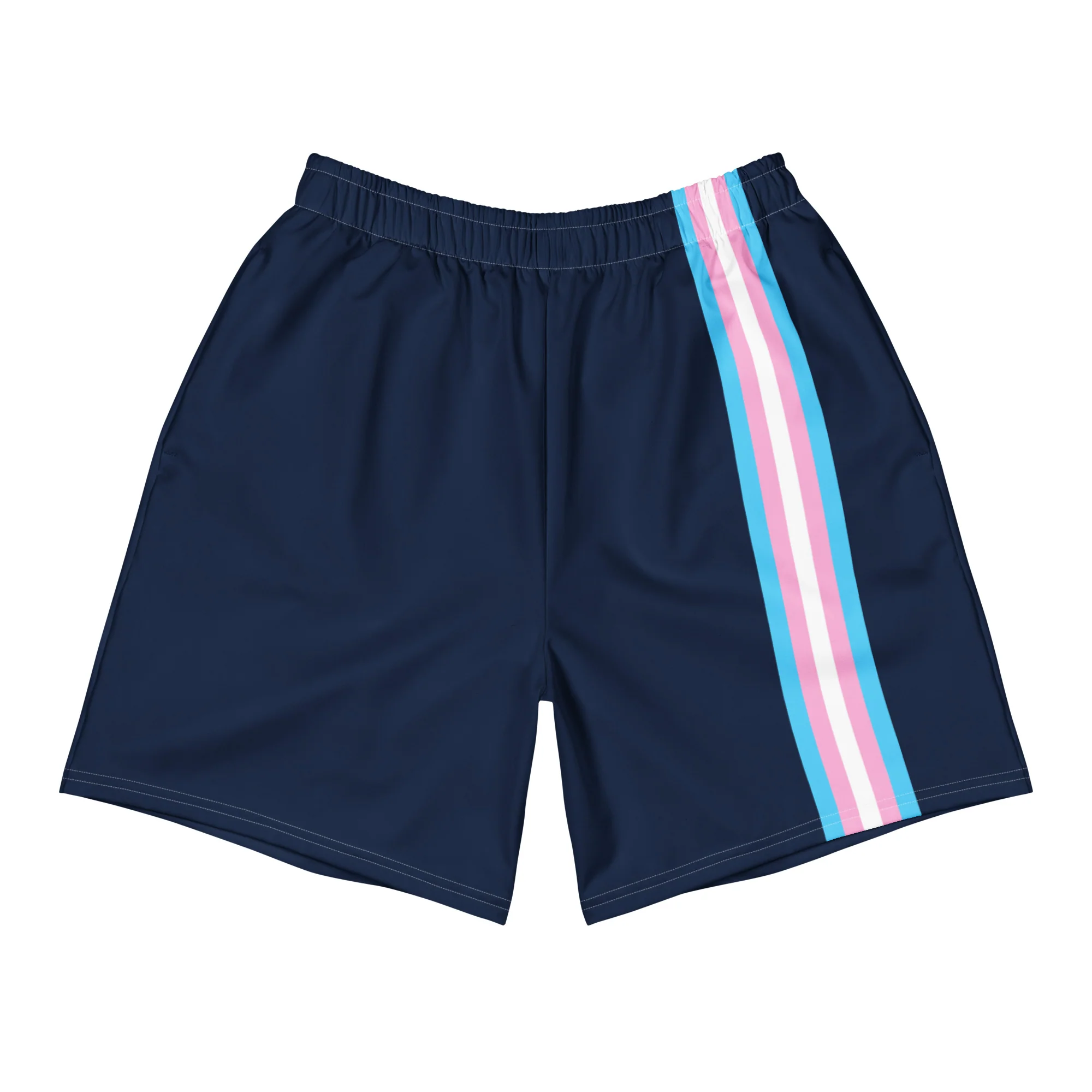 Trans Pride Flag Stripe Blue Athletic Long Shorts