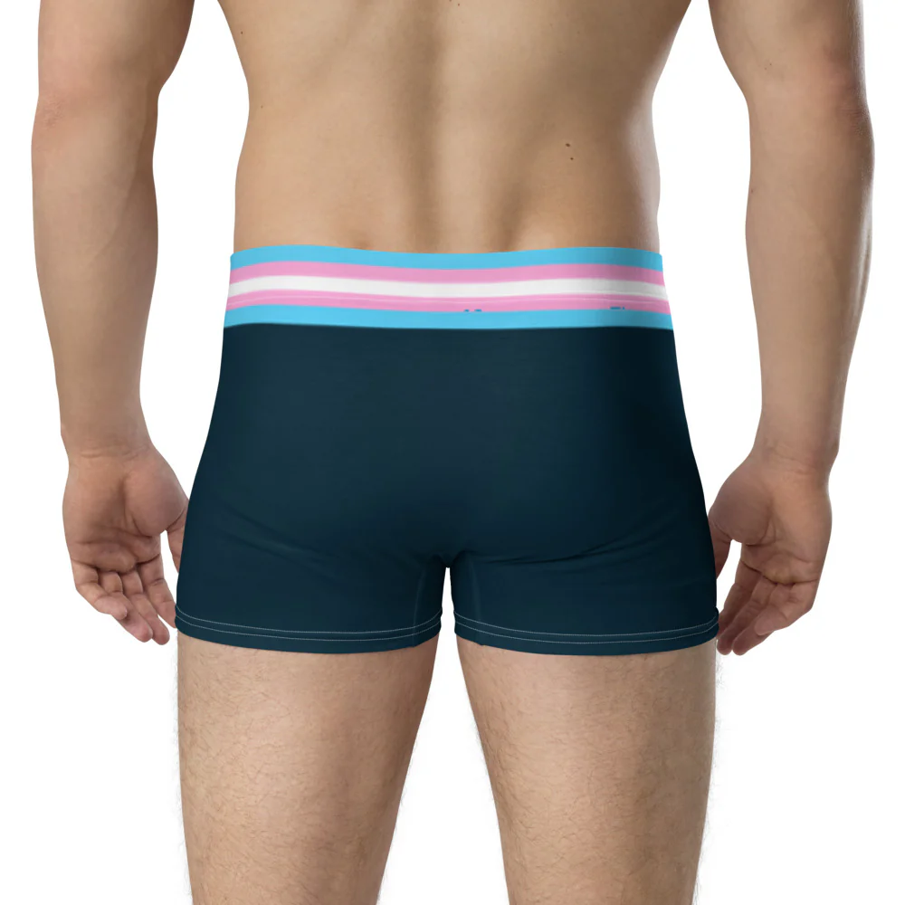 Trans Pride Flag Trim Blue Boxer Briefs - Image 3