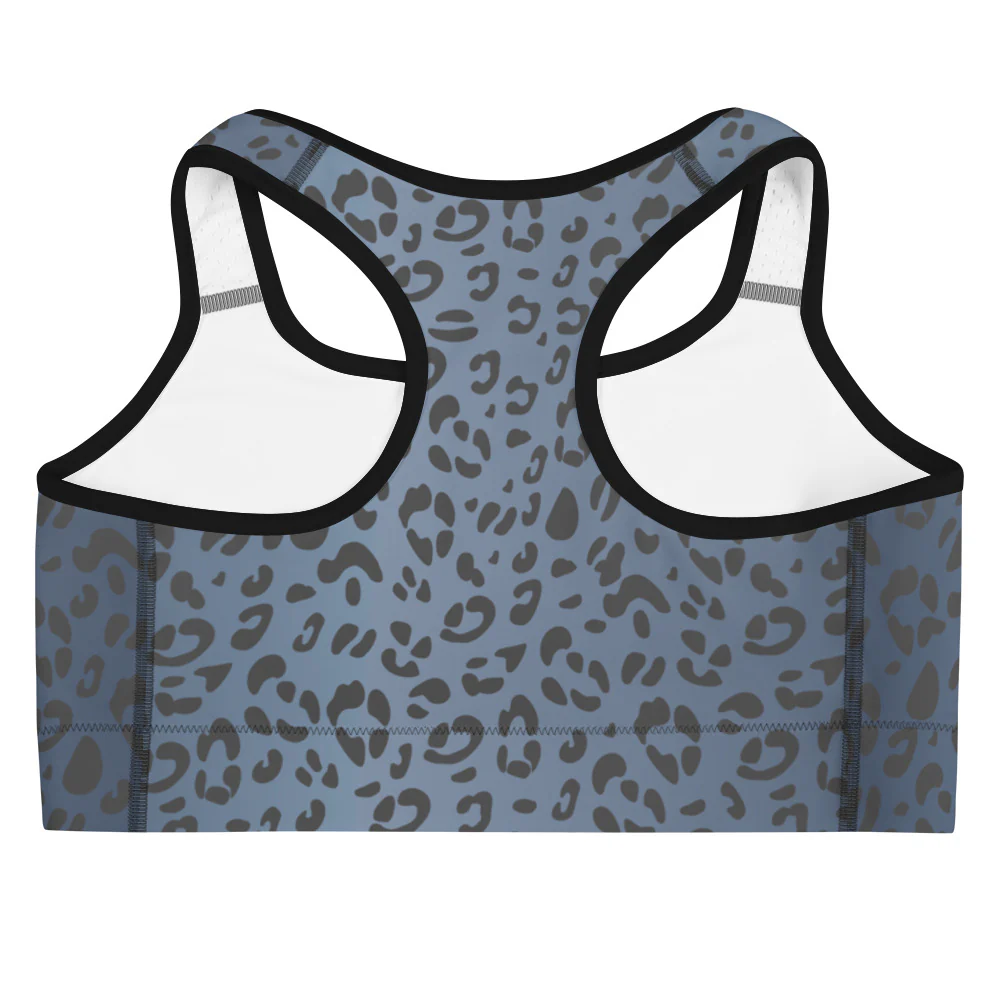 Trans Pride Flash Blue Leopard Print Sports bra - Image 2