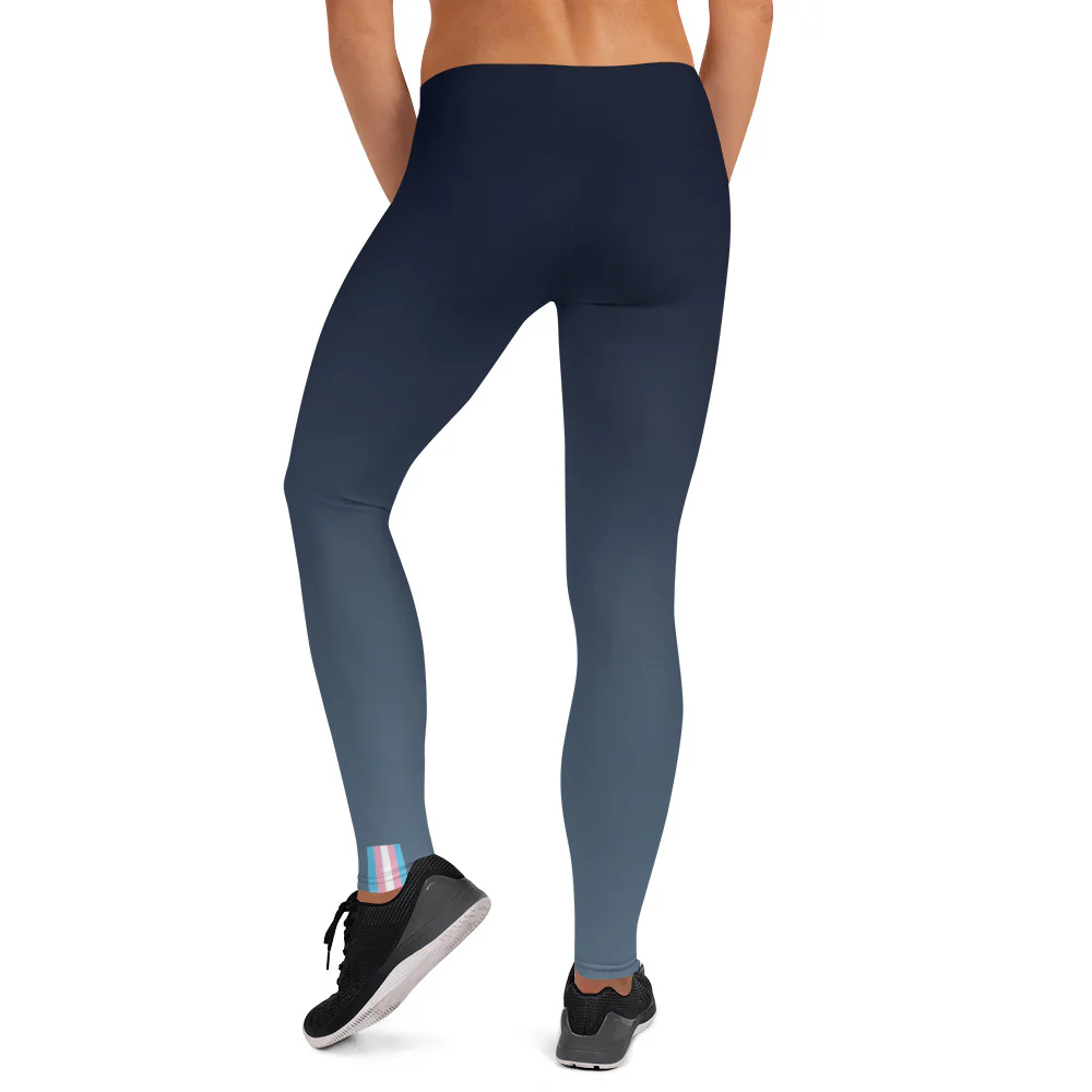 Trans Pride Flash Fade To Blue Leggings - Image 3