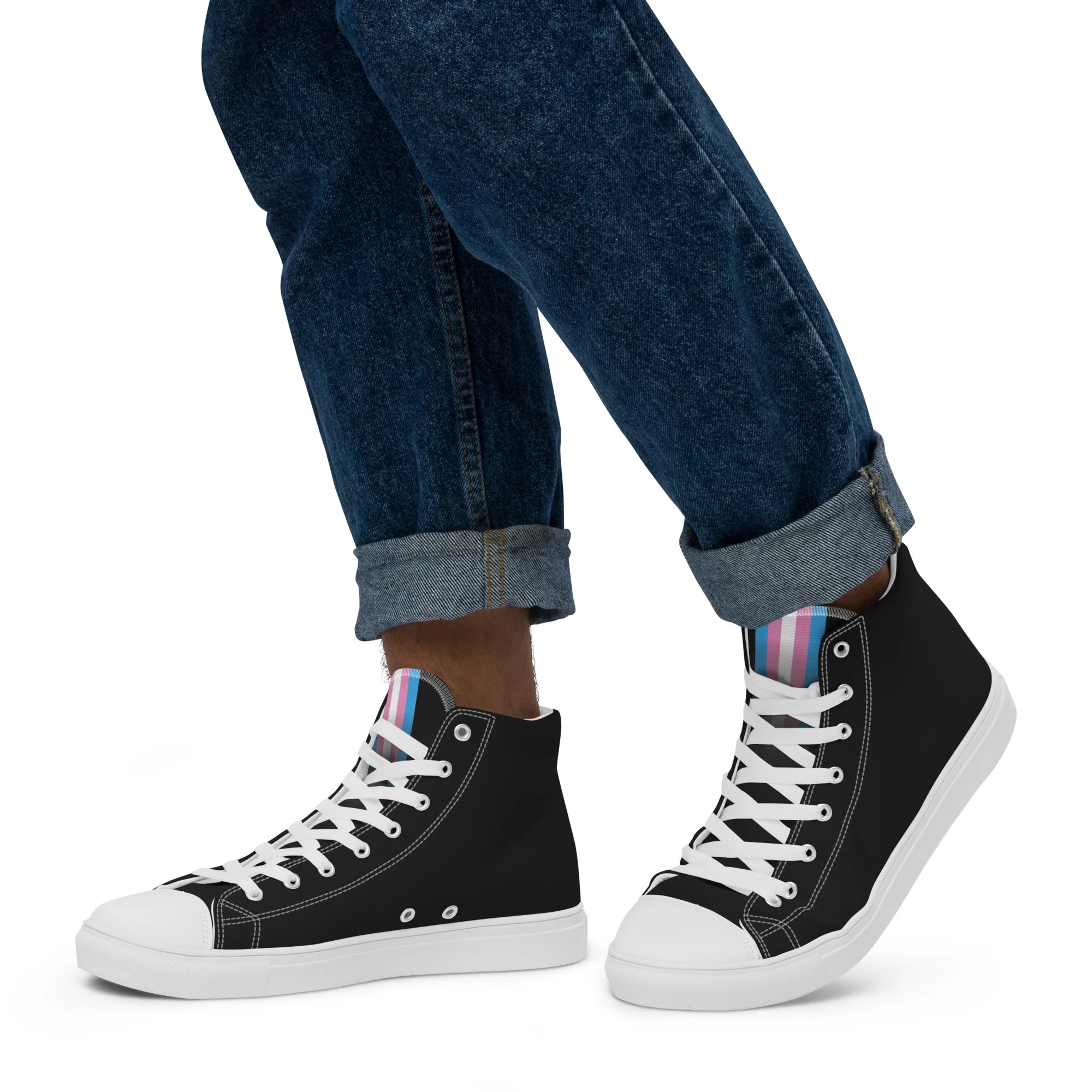 Trans Pride High Top Trainers (male sizes) - Image 2