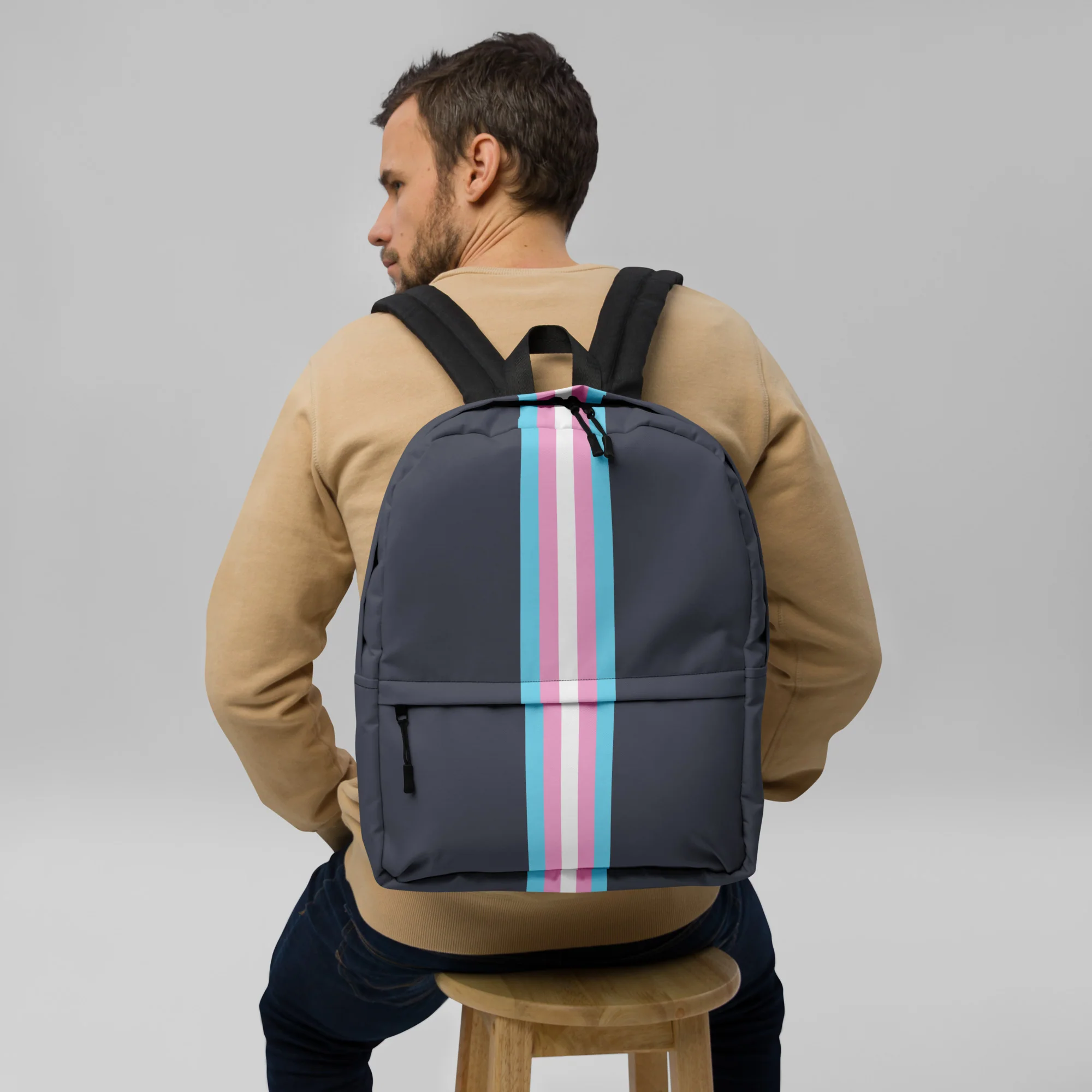 Trans Pride Stripe Backpack - Image 2