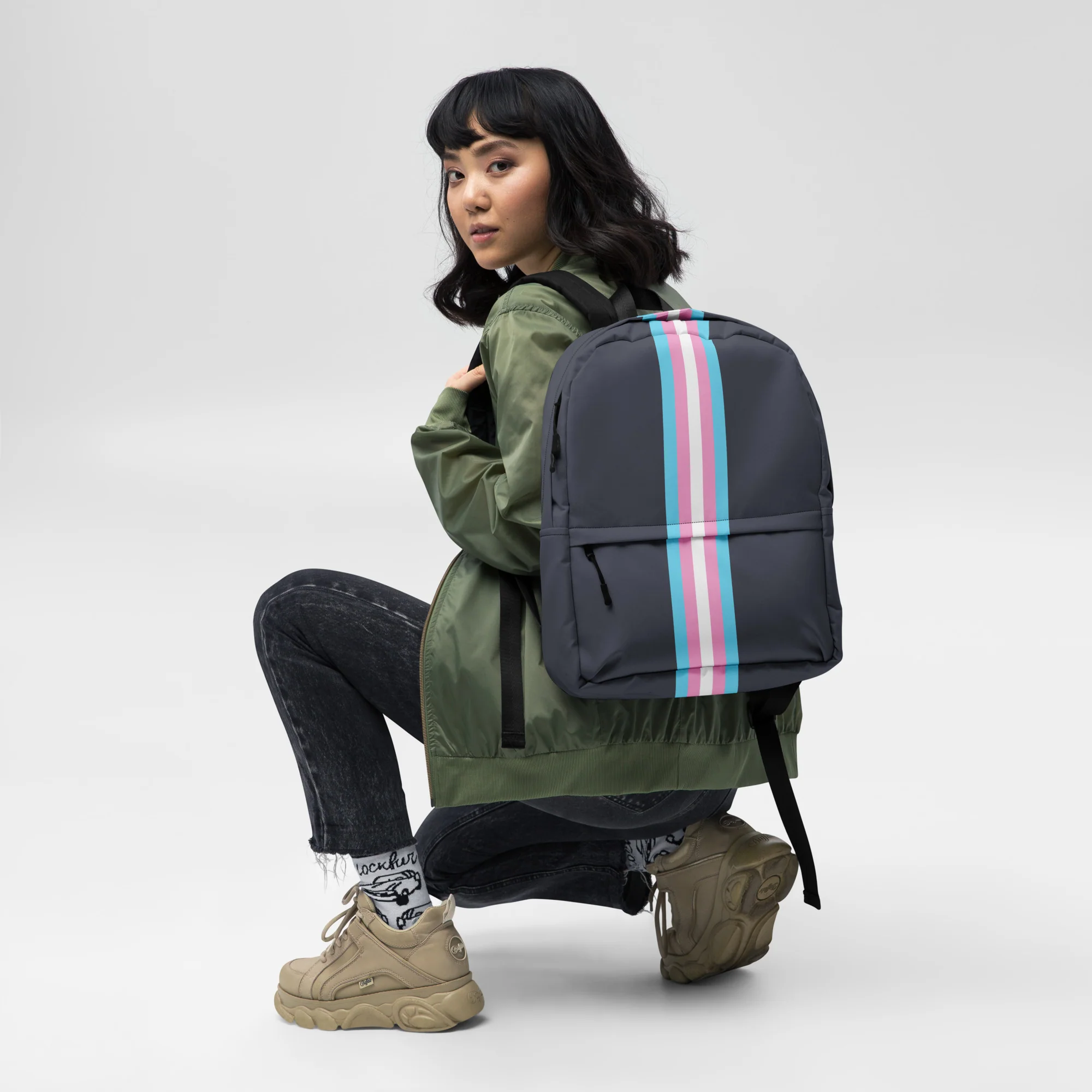 Trans Pride Stripe Backpack - Image 4