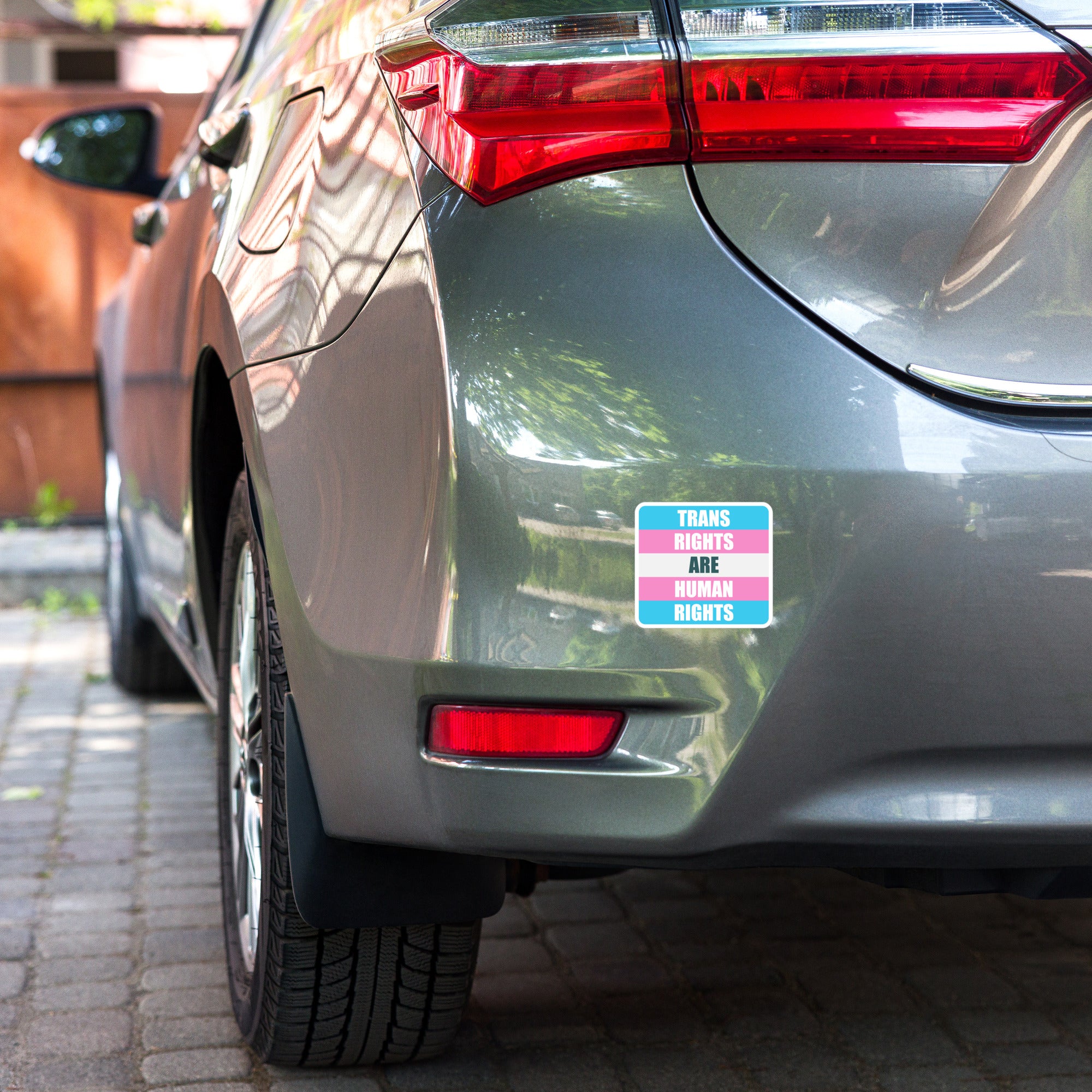 Trans Rights Are Human Rights Flag Sticker - Image 5