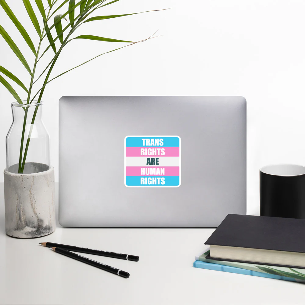 Trans Rights Are Human Rights Flag Sticker - Image 6