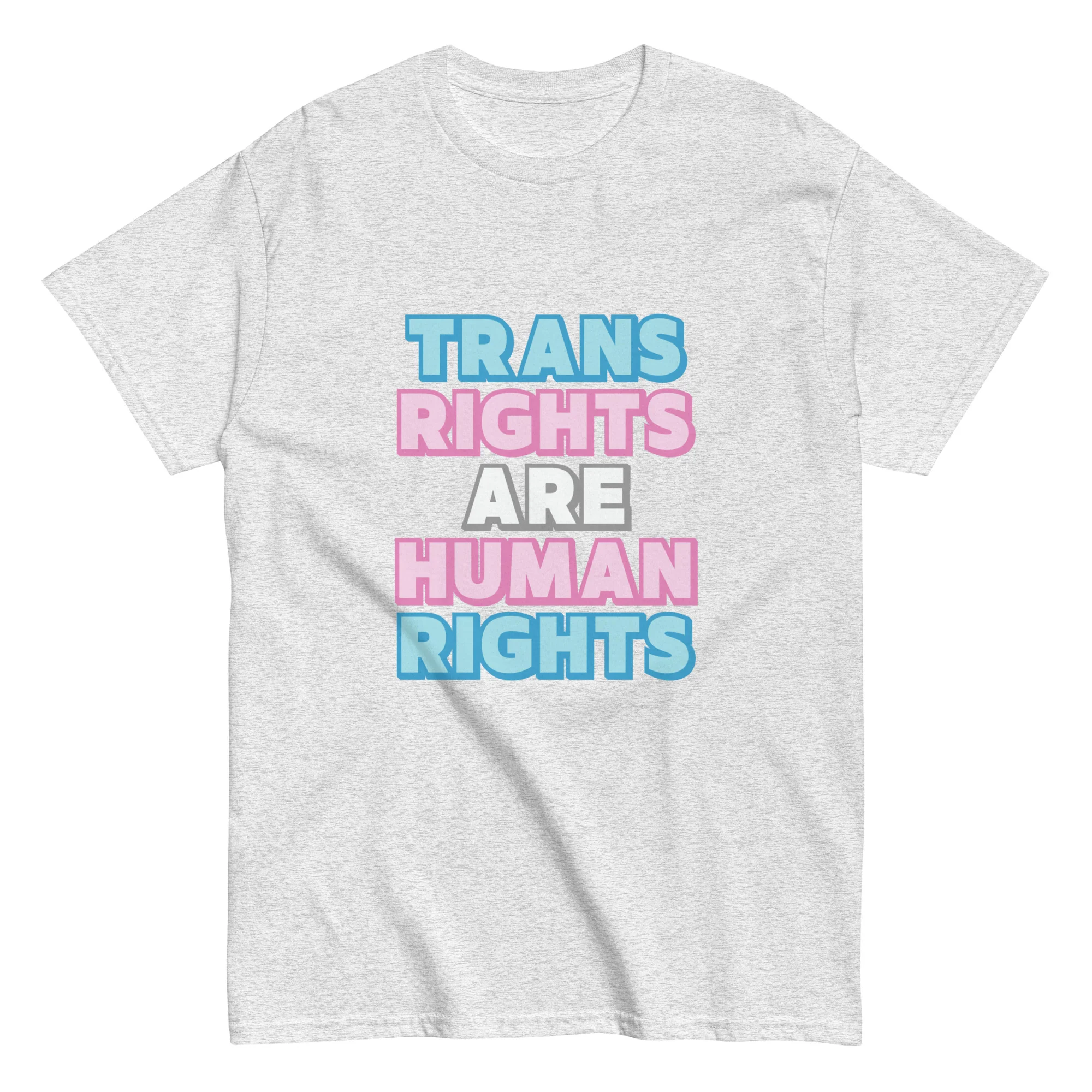 Trans Rights Are Human Rights Shadow Text T-Shirt - Image 5